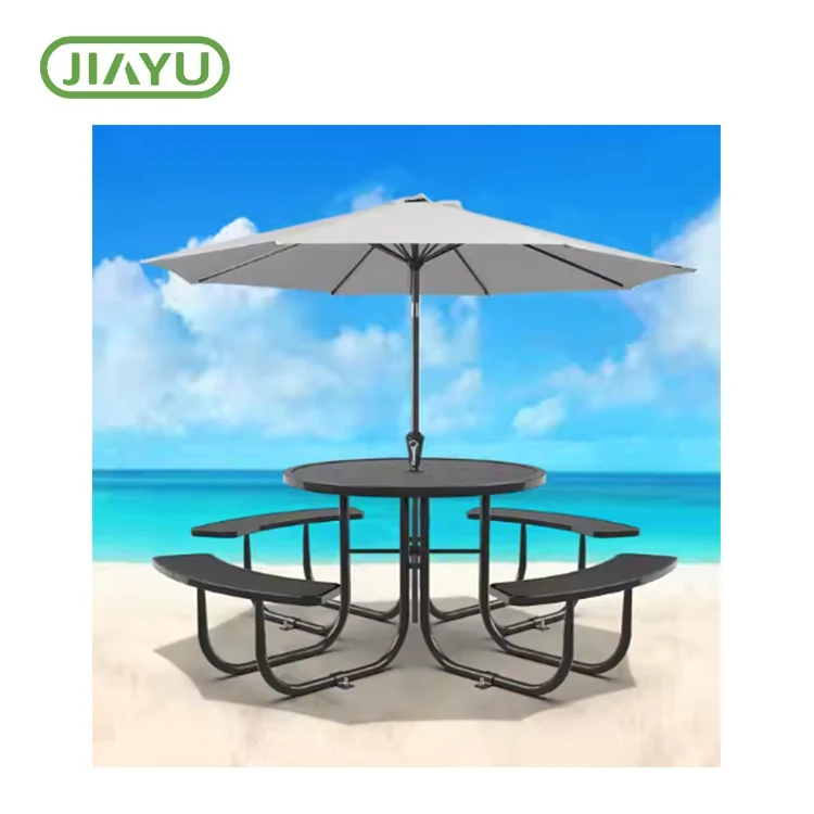 Meja piknik jala baja komersial